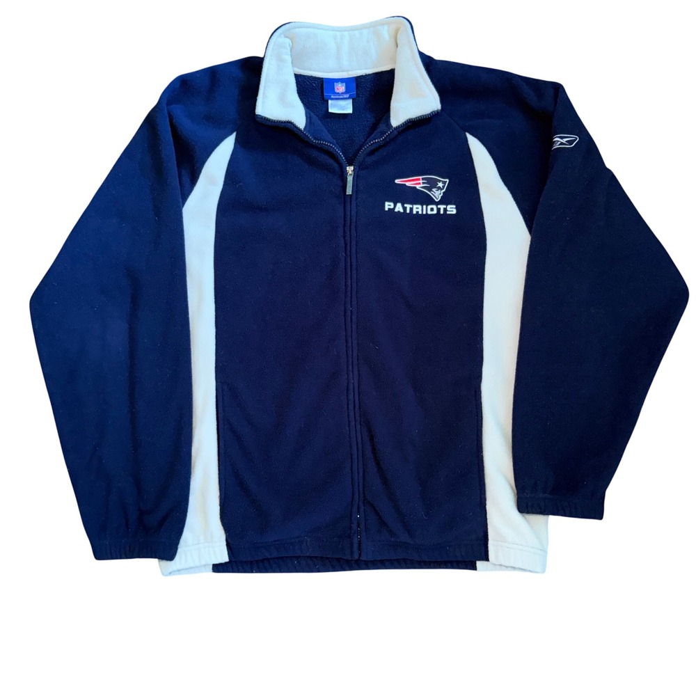 Reebok NFL New England Patriots Fleece Jacket Mens M Navy Blue Full Zip